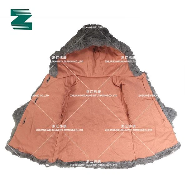 Coat For Baby Kids With Button Placket And Bow On Chest In Faux Fur Fabric